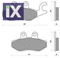 Σετ τακάκια πίσω NEWFREN FD365BE για PIAGGIO X8 400 (06) / BEVERLY 350i 01FD365BE-R