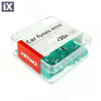 Ασφάλειες Amio Mini Μοτοσυκλέτας - Αυτοκινήτου 30A 50τμχ 02223AM