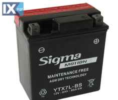 Μπαταρία Μοτοσυκλέτας Sigma YTX7L-BS 6Ah  SB-YTX7L-BS