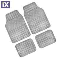 Πατάκια Universal Λάστιχο Χρώμιο - Carbon 4τμχ 65x44cm + 40x33cm 26199