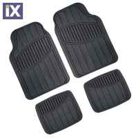 Πατάκια  KYOTO UNIVERSAL Λάστιχο 4τεμ 67x46cm + 40x33cm Μαύρα 26513