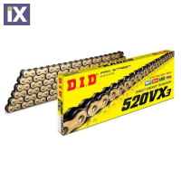 Αλυσίδα κίνησης DID X’ring χρυσή/μαύρη 520VX3 (VX3 G&B) X 88 520VXGB088