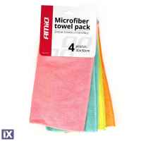 Πανιά Σετ Καθαρισμού Microfiber Amio 30X30cm 4τμχ 01046/AM