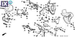 Ζελατίνα φέρινγκ TRANSALP 650 2005-2006 64250-MCB-670ZA