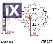 Γρανάζι εμπρόσθιο JT JTF327.13 Δόντια HONDA NSR125 CRF150-230 XL-XR250 XL125 VARADERO KYMCO MXER-MCU JTF327.13
