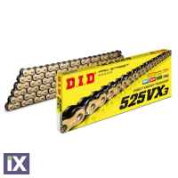 Αλυσίδα κίνησης DID X’ring ενισχυμένη χρυσή/μαύρη 525VX3GB X 114 525VXGB114