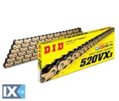 Αλυσίδα κίνησης DID X’ring χρυσή/μαύρη 520VX3 (VX3 G&B)  X 114 0252VXGB114