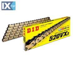 Αλυσίδα κίνησης DID X’ring χρυσή/μαύρη 520VX3 (VX3 G&B)  X 118 0252VXGB118