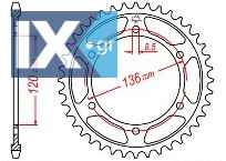 Γρανάζι JT Πίσω JTR862 44 Δόντια 18O862.44