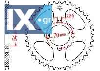 Γρανάζι πίσω JT JTR1206 42 Δόντια 18O1206.42