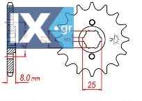 Γρανάζι JT Εμπρός JTF575 14-15 Δόντια YAMAHA TT250-350-600 XT600 18E575.15