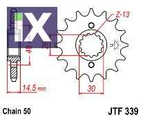 Γρανάζι JT Εμπρός JTF339 15-16-17 Δόντια HONDA VFR800 CBR1100 BLACKBIRD 18E339.15