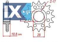 Γρανάζι JT Εμπρός JTF704 16-17 ΔΟΝΤΙΑ APRILIA 1000 RSV 1000 TUONO R BMW 650-800 GS 18E704.16