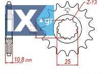Γρανάζι εμπρόσθιο JT JTF1586.16 δόντια YAMAHA YZF-R6 (06-12) / TDM850 (4TXL) 18E1586.16