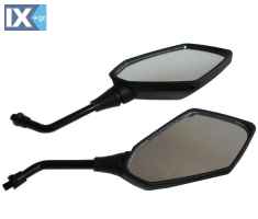 Καθρέπτες σετ μοτοσυκλέτας QY1108 10mm μαύροι. 16600001108