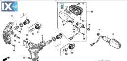 Βάση Φλας Δεξιά  Γνήσια Honda για Varadero 1000, Transalp 650 33601-MCB-671
